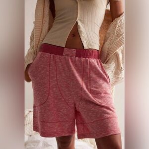 Free People Intimately Everything I Want Boxer Shorts, Sleep Shorts, Red Medium